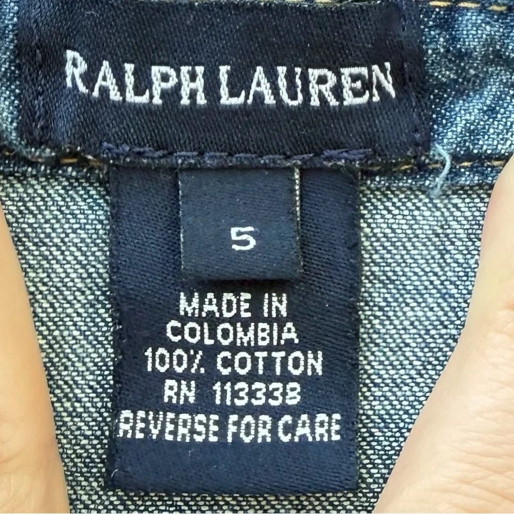 Ralph Lauren Girls Denim Shirt Dress in Light Blue